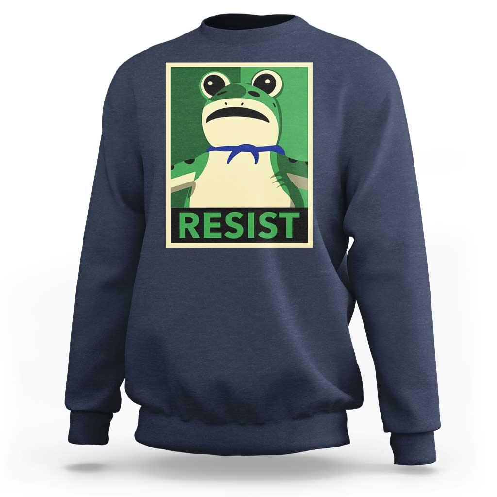 Frog Resist Poster Graphic Sweatshirt Portland Resistance Protest Minimalist - Wonder Print Shop