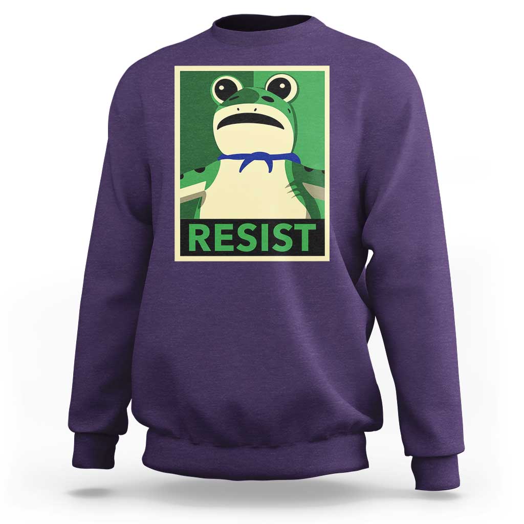 Frog Resist Poster Graphic Sweatshirt Portland Resistance Protest Minimalist - Wonder Print Shop
