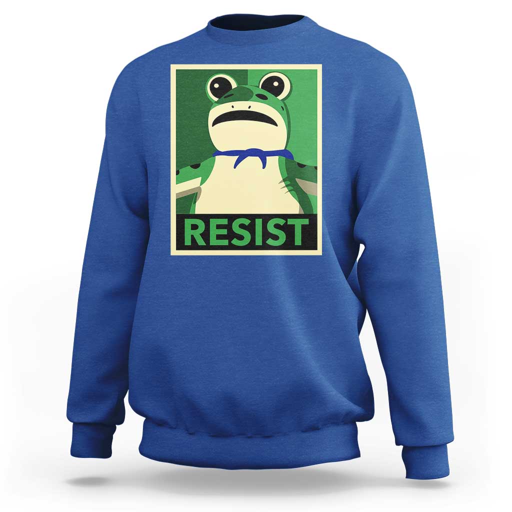 Frog Resist Poster Graphic Sweatshirt Portland Resistance Protest Minimalist - Wonder Print Shop