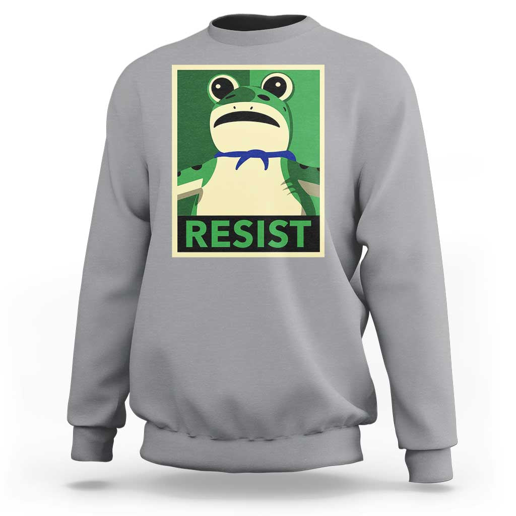Frog Resist Poster Graphic Sweatshirt Portland Resistance Protest Minimalist - Wonder Print Shop
