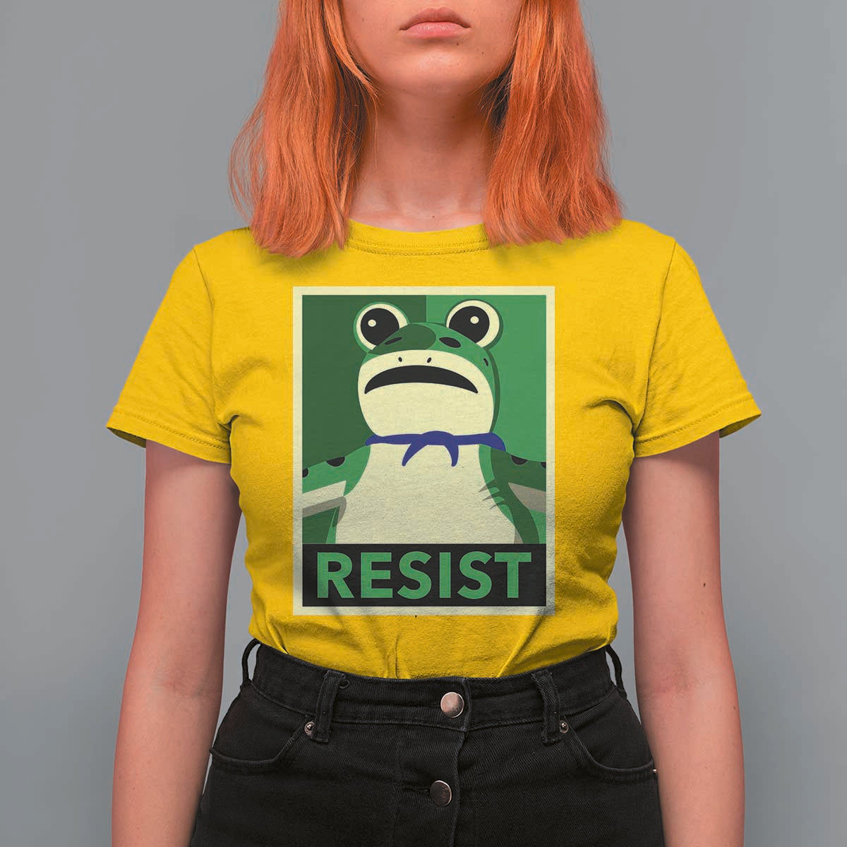 Frog Resist Poster Graphic T Shirt For Women Portland Resistance Protest Minimalist - Wonder Print Shop