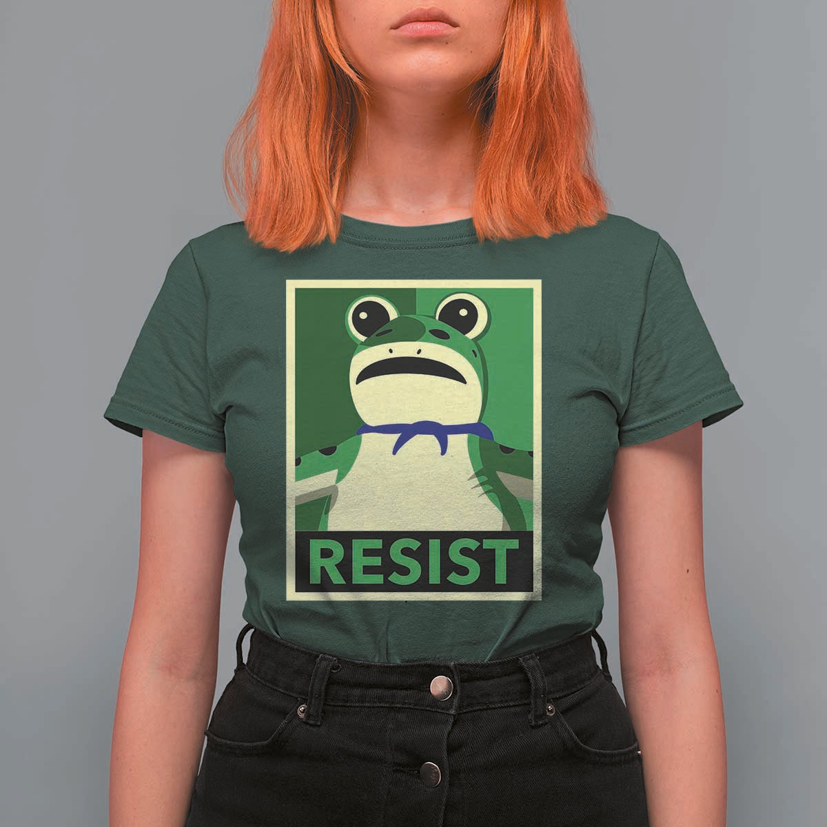 Frog Resist Poster Graphic T Shirt For Women Portland Resistance Protest Minimalist - Wonder Print Shop