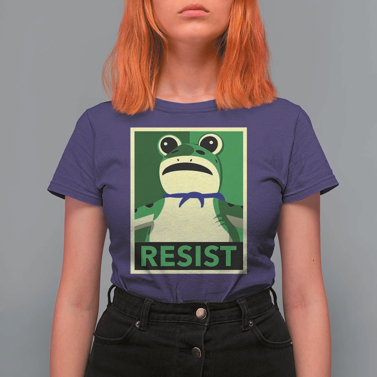 Frog Resist Poster Graphic T Shirt For Women Portland Resistance Protest Minimalist - Wonder Print Shop