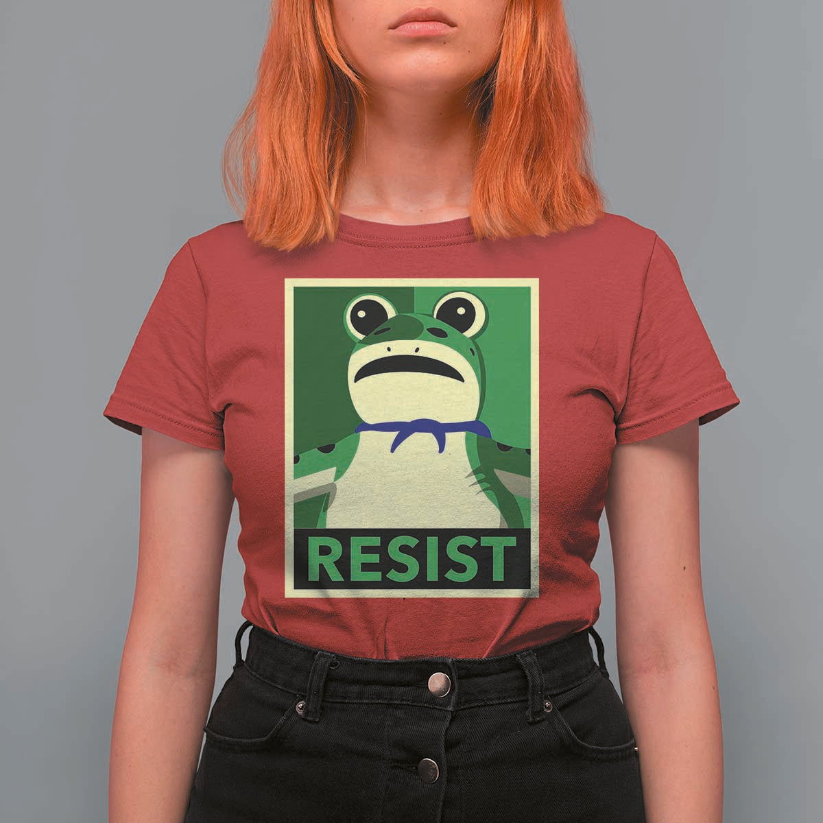 Frog Resist Poster Graphic T Shirt For Women Portland Resistance Protest Minimalist - Wonder Print Shop