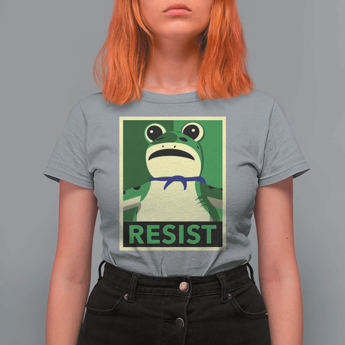 Frog Resist Poster Graphic T Shirt For Women Portland Resistance Protest Minimalist - Wonder Print Shop