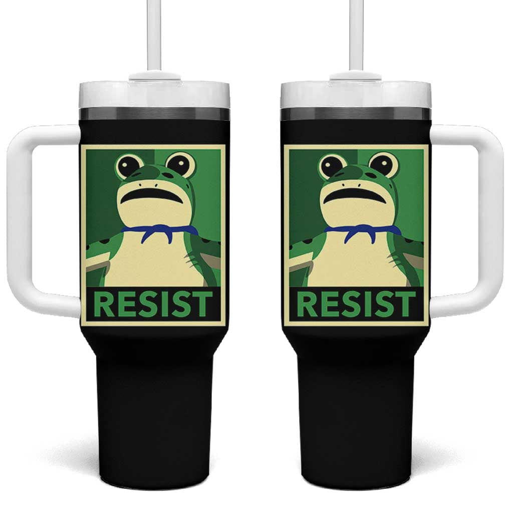 Frog Resist Poster Graphic Tumbler With Handle Portland Resistance Protest Minimalist - Wonder Print Shop