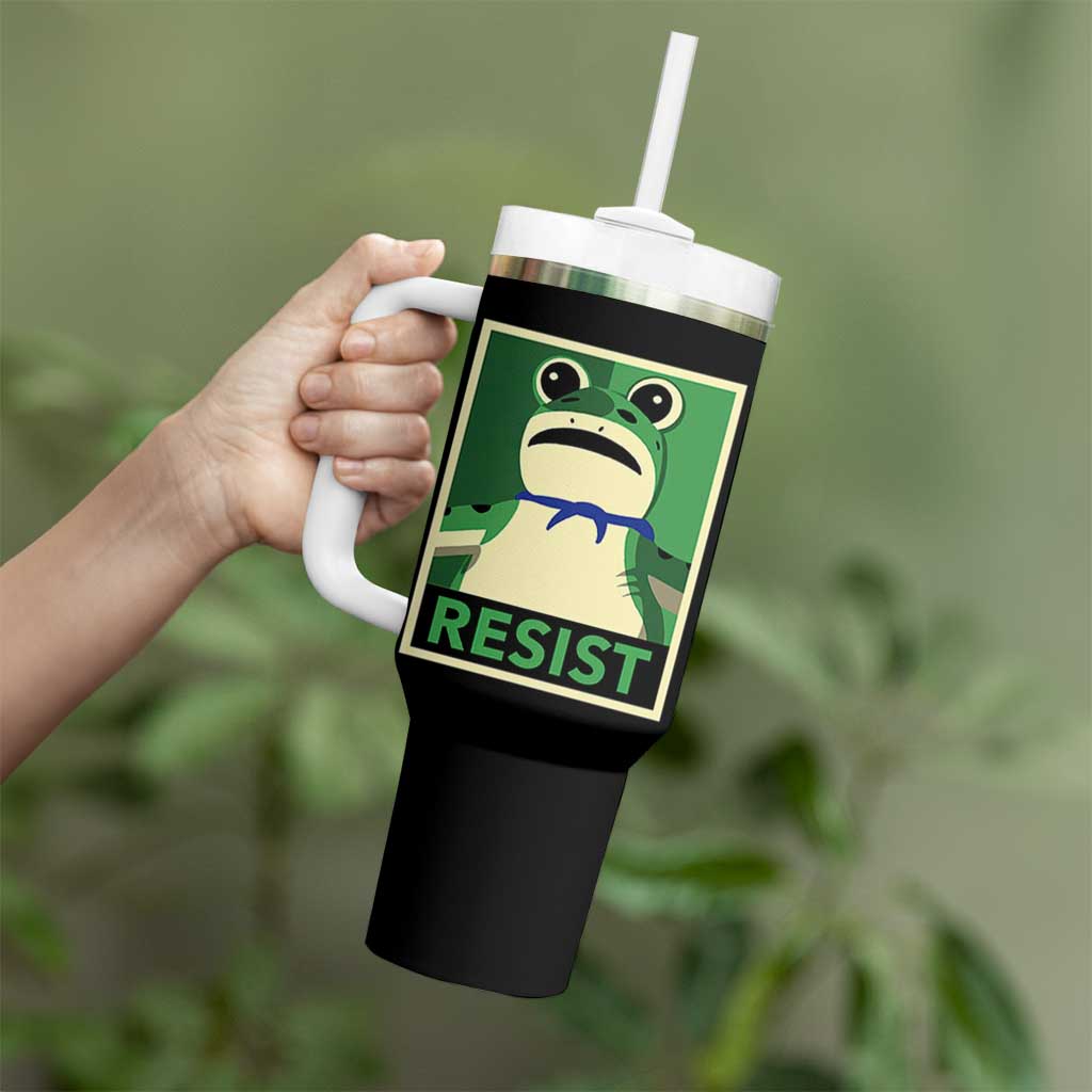 Frog Resist Poster Graphic Tumbler With Handle Portland Resistance Protest Minimalist - Wonder Print Shop