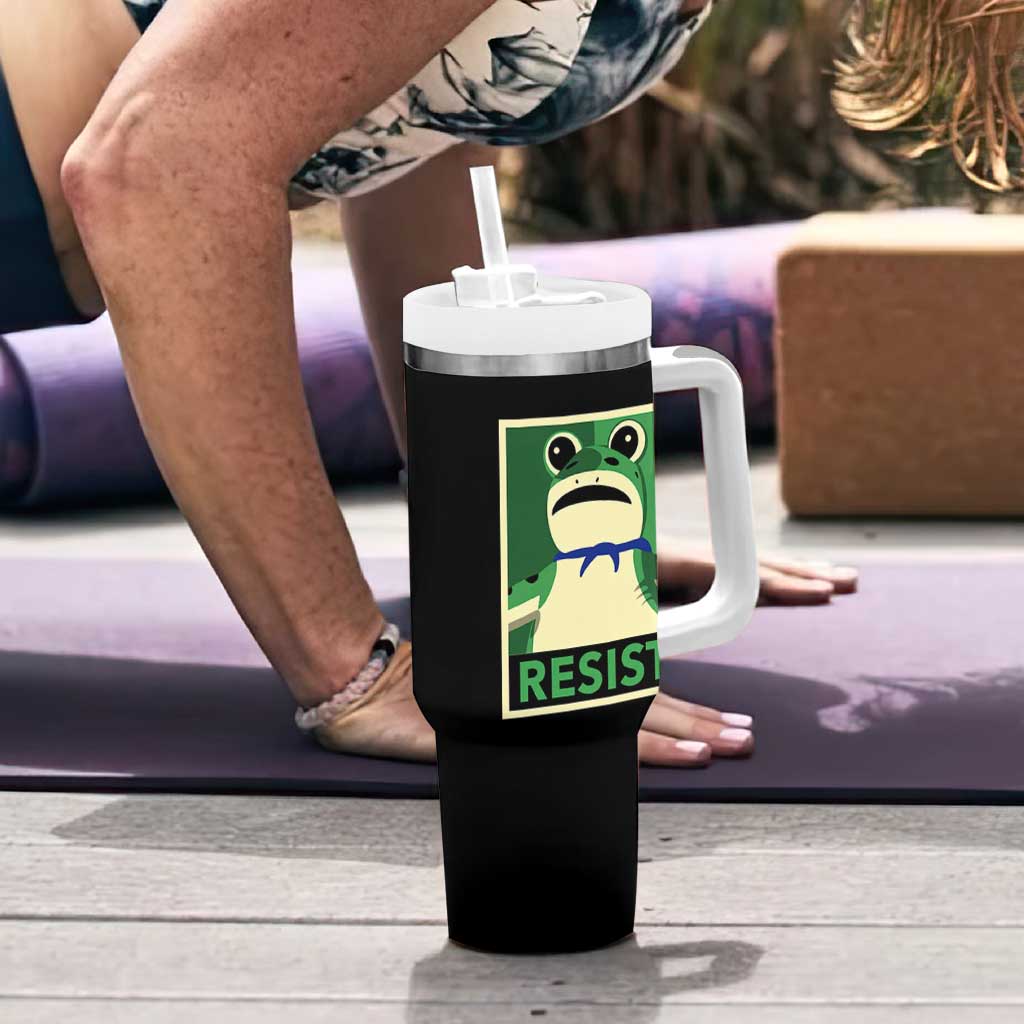 Frog Resist Poster Graphic Tumbler With Handle Portland Resistance Protest Minimalist - Wonder Print Shop