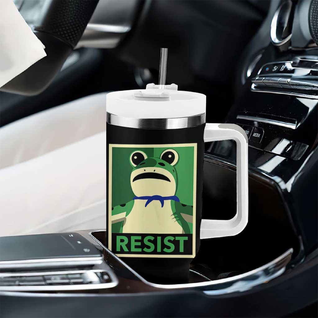 Frog Resist Poster Graphic Tumbler With Handle Portland Resistance Protest Minimalist - Wonder Print Shop
