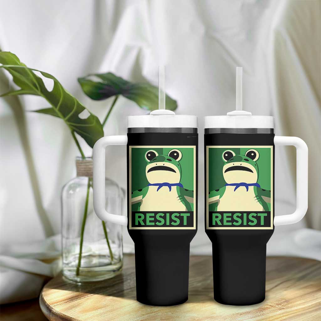 Frog Resist Poster Graphic Tumbler With Handle Portland Resistance Protest Minimalist - Wonder Print Shop