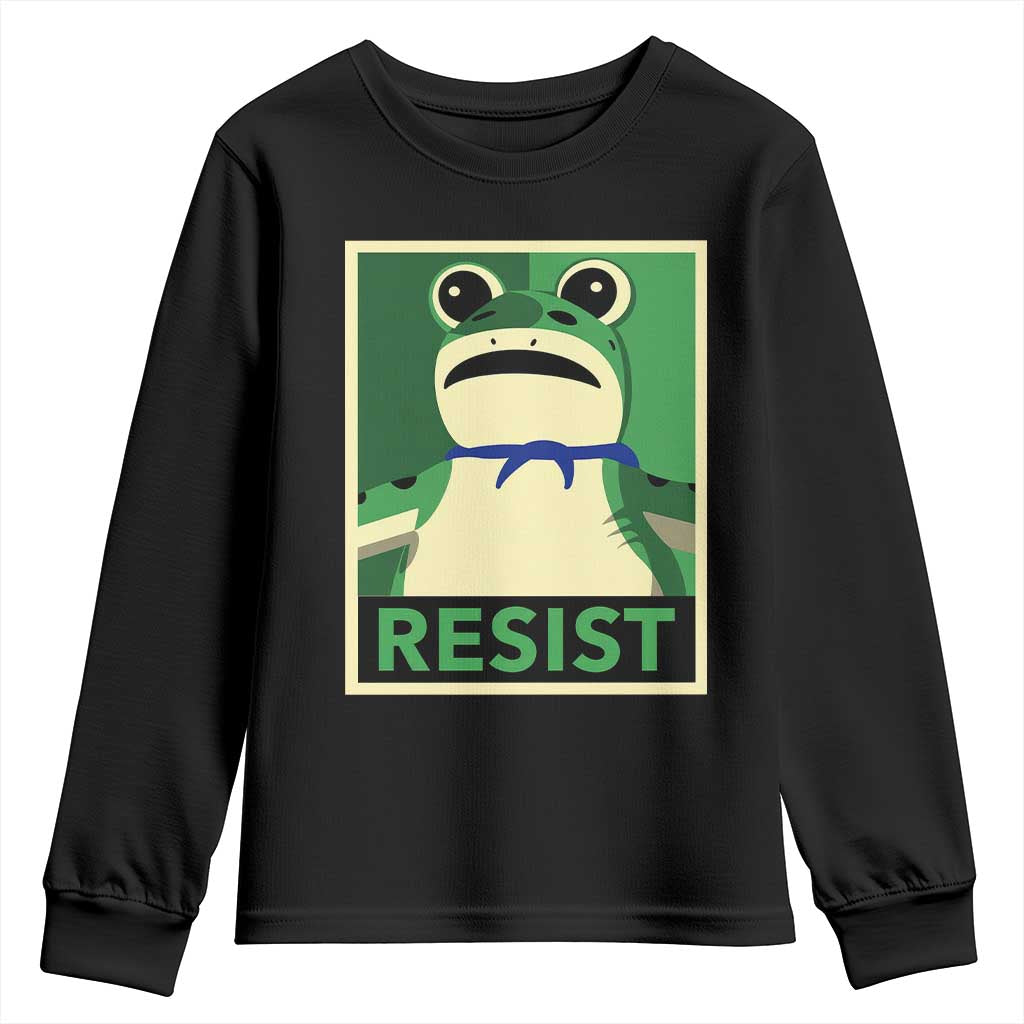 Frog Resist Poster Graphic Youth Sweatshirt Portland Resistance Protest Minimalist - Wonder Print Shop