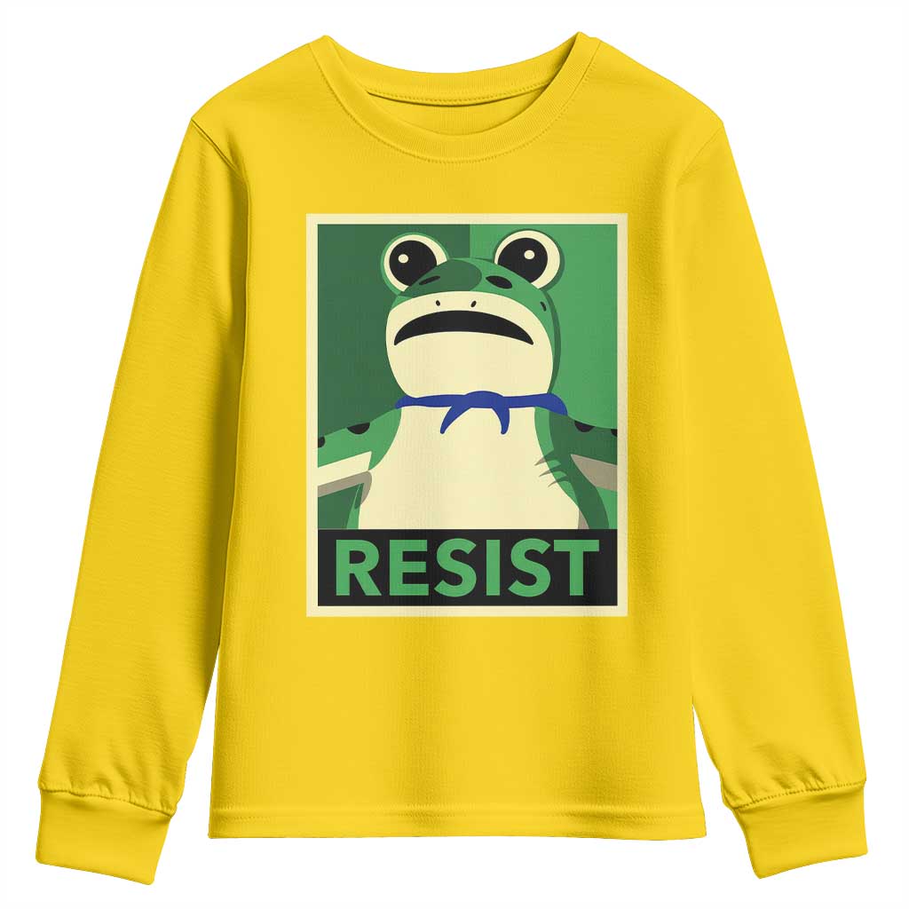 Frog Resist Poster Graphic Youth Sweatshirt Portland Resistance Protest Minimalist - Wonder Print Shop
