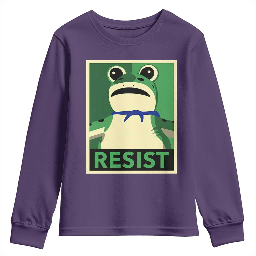 Frog Resist Poster Graphic Youth Sweatshirt Portland Resistance Protest Minimalist - Wonder Print Shop