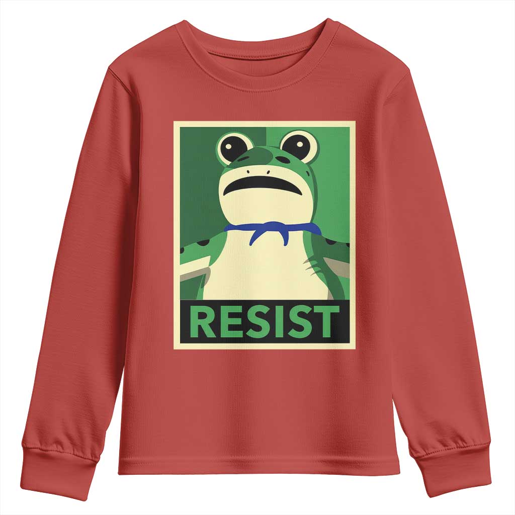 Frog Resist Poster Graphic Youth Sweatshirt Portland Resistance Protest Minimalist - Wonder Print Shop