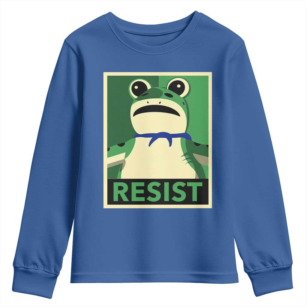 Frog Resist Poster Graphic Youth Sweatshirt Portland Resistance Protest Minimalist - Wonder Print Shop