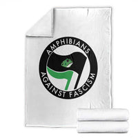 Amphibians Against Fascism Throw Blanket Anti-Fascist Frog Logo Portland Protest - Wonder Print Shop
