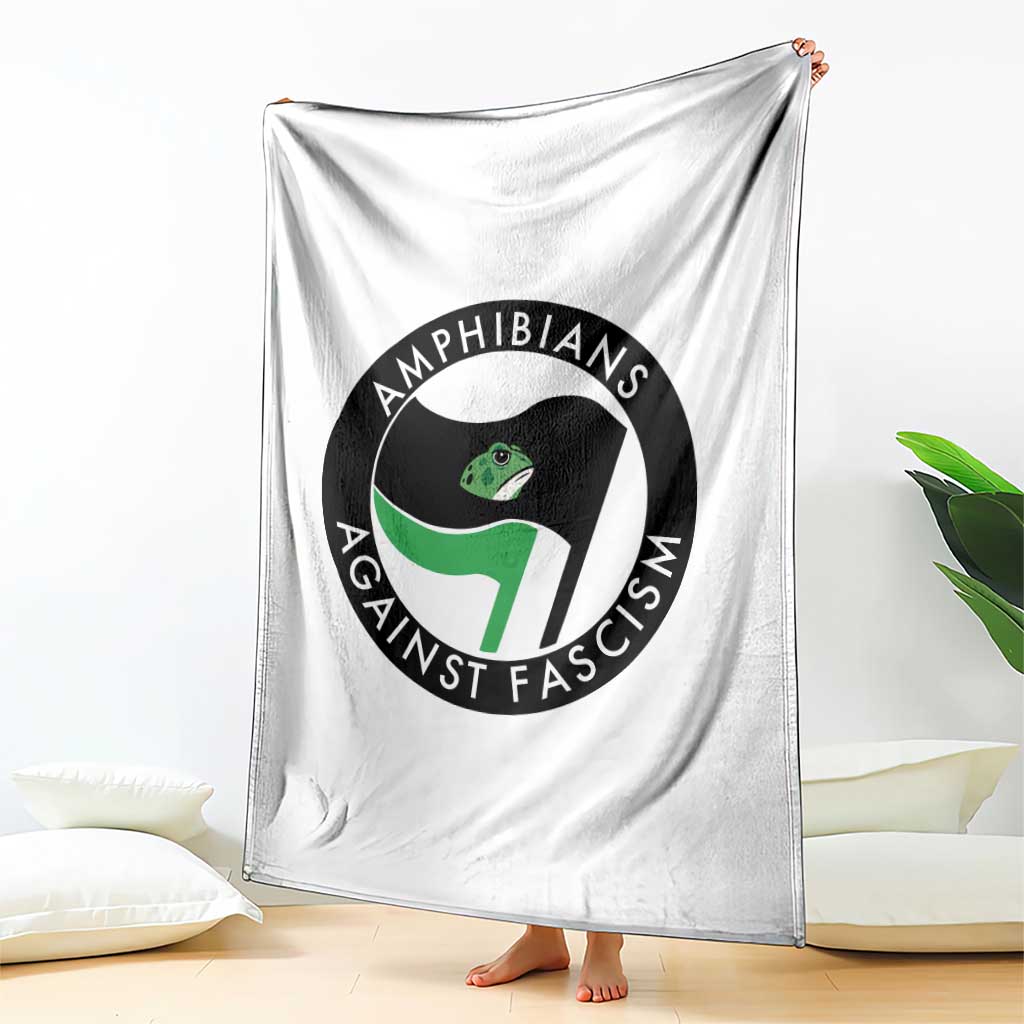 Amphibians Against Fascism Throw Blanket Anti-Fascist Frog Logo Portland Protest - Wonder Print Shop