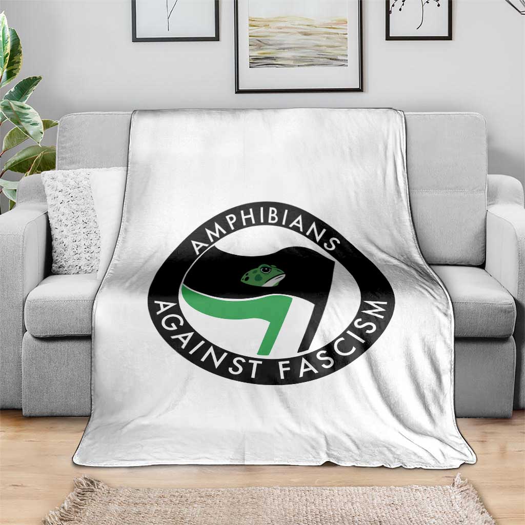 Amphibians Against Fascism Throw Blanket Anti-Fascist Frog Logo Portland Protest - Wonder Print Shop