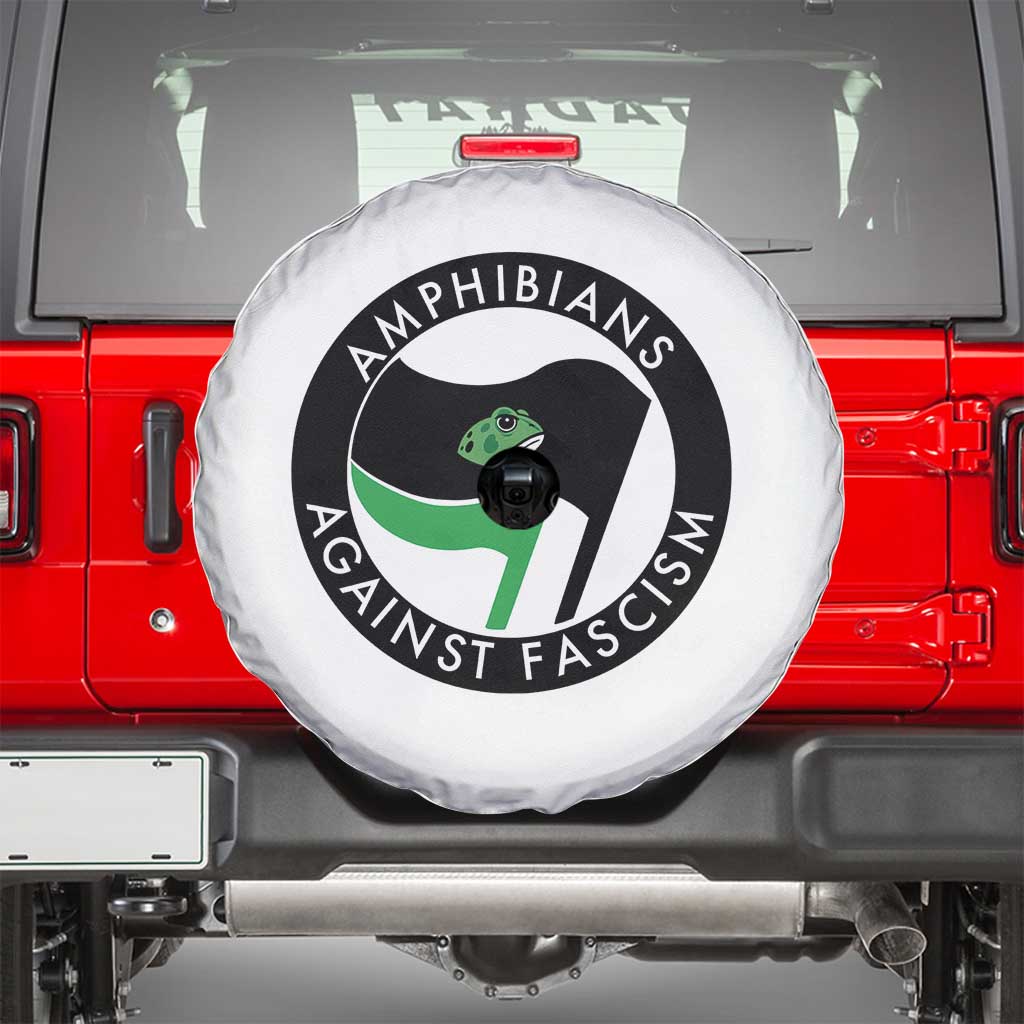 Amphibians Against Fascism Spare Tire Cover Anti-Fascist Frog Logo Portland Protest - Wonder Print Shop