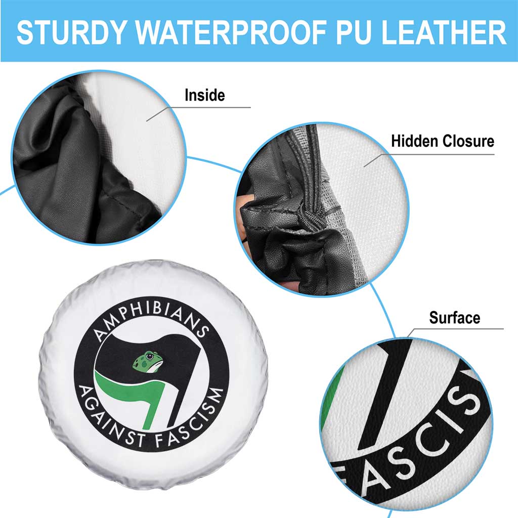 Amphibians Against Fascism Spare Tire Cover Anti-Fascist Frog Logo Portland Protest - Wonder Print Shop