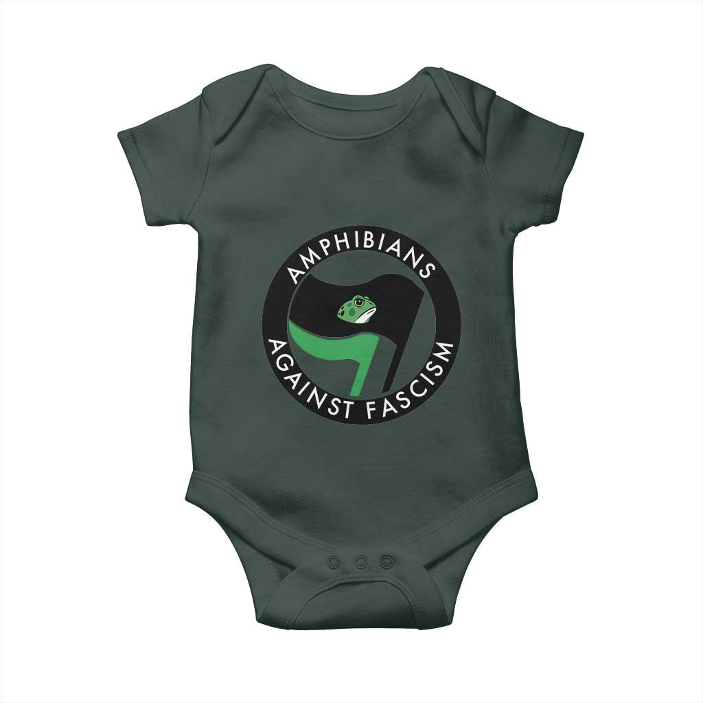 Amphibians Against Fascism Baby Onesie Anti-Fascist Frog Logo Portland Protest - Wonder Print Shop