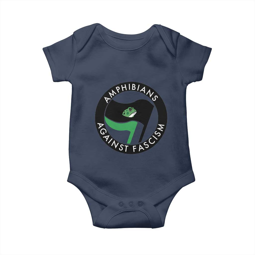 Amphibians Against Fascism Baby Onesie Anti-Fascist Frog Logo Portland Protest - Wonder Print Shop