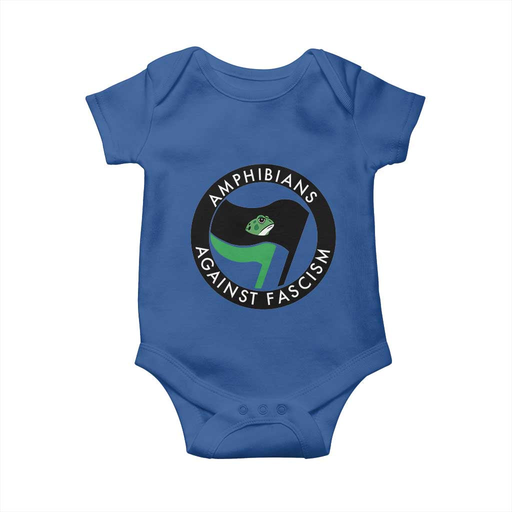 Amphibians Against Fascism Baby Onesie Anti-Fascist Frog Logo Portland Protest - Wonder Print Shop