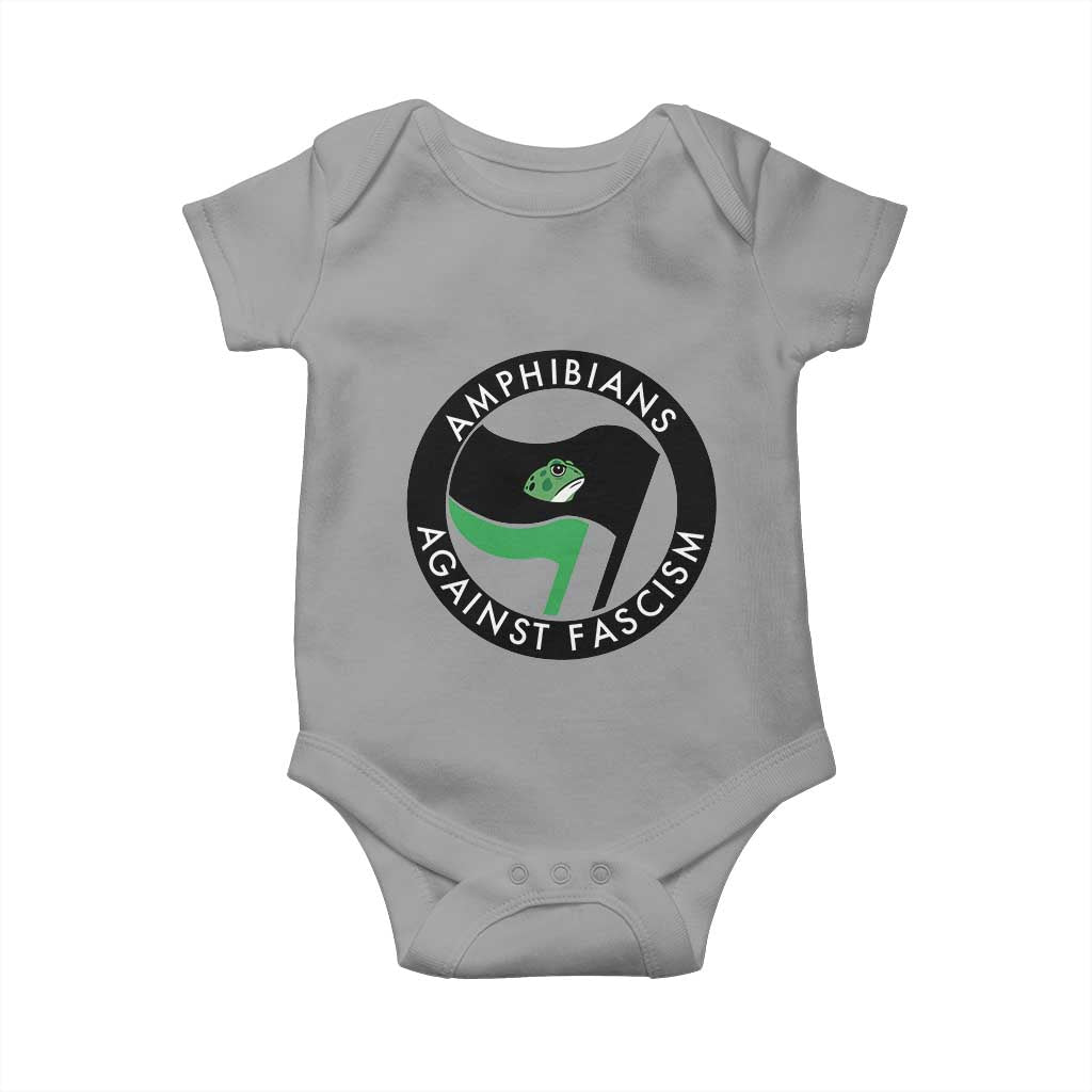 Amphibians Against Fascism Baby Onesie Anti-Fascist Frog Logo Portland Protest - Wonder Print Shop