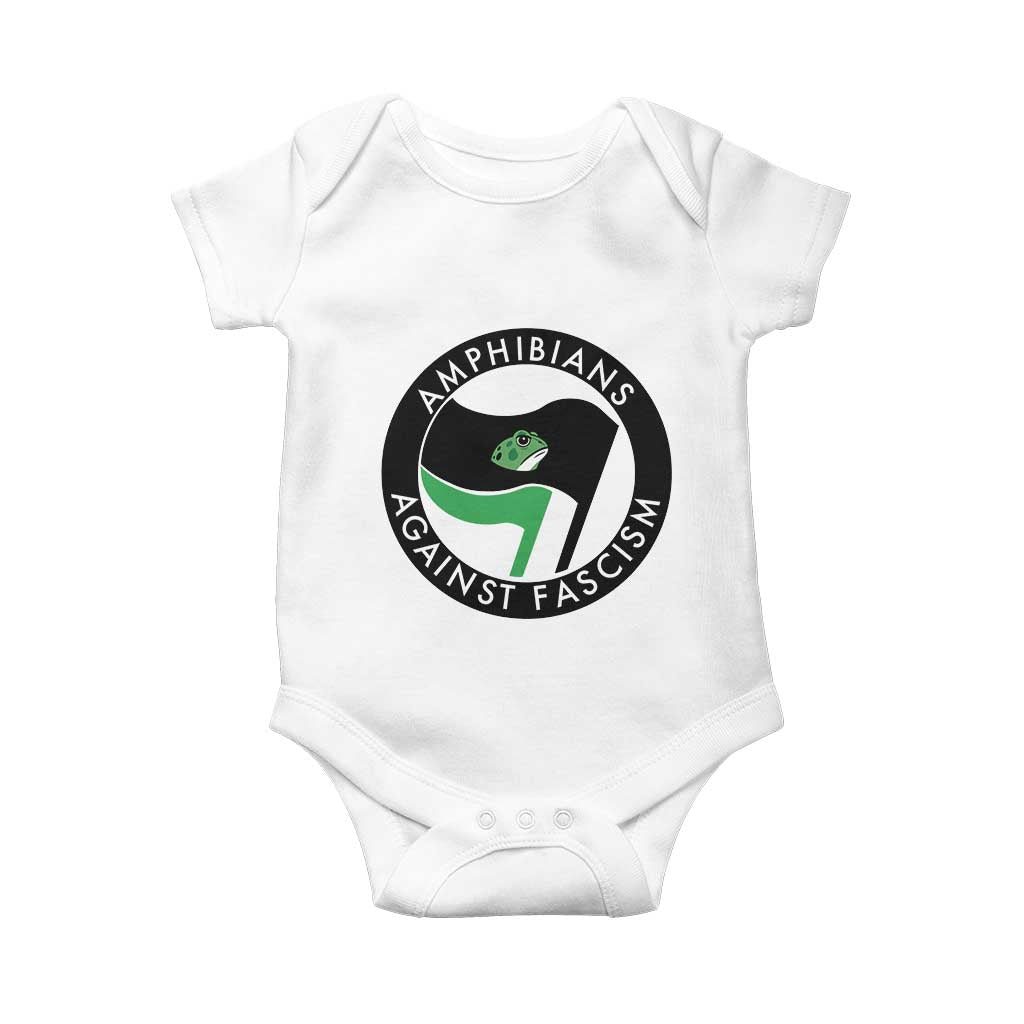Amphibians Against Fascism Baby Onesie Anti-Fascist Frog Logo Portland Protest - Wonder Print Shop