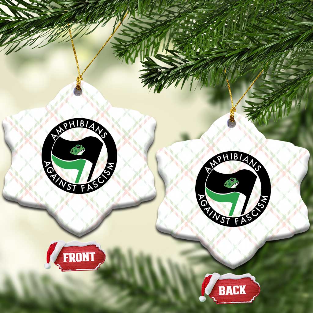 Amphibians Against Fascism Ceramic Ornament Anti-Fascist Frog Logo Portland Protest - Wonder Print Shop