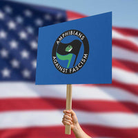 Amphibians Against Fascism Protest Sign Anti-Fascist Frog Logo Portland Protest - Wonder Print Shop
