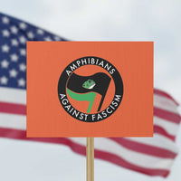 Amphibians Against Fascism Protest Sign Anti-Fascist Frog Logo Portland Protest - Wonder Print Shop