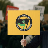 Amphibians Against Fascism Protest Sign Anti-Fascist Frog Logo Portland Protest - Wonder Print Shop