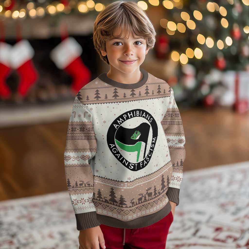 Amphibians Against Fascism Ugly Christmas Sweater Anti-Fascist Frog Logo Portland Protest - Wonder Print Shop