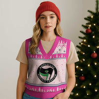 Amphibians Against Fascism V-Neck Knit Sweater Vest Anti-Fascist Frog Logo Portland Protest - Wonder Print Shop