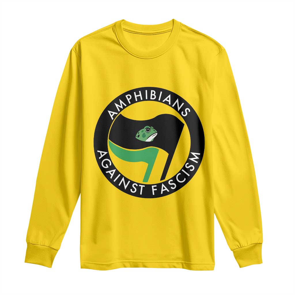 Amphibians Against Fascism Long Sleeve Shirt Anti-Fascist Frog Logo Portland Protest - Wonder Print Shop