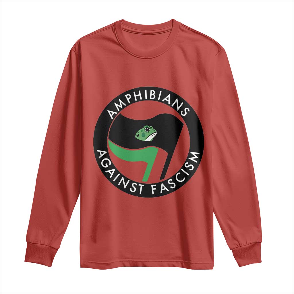 Amphibians Against Fascism Long Sleeve Shirt Anti-Fascist Frog Logo Portland Protest - Wonder Print Shop