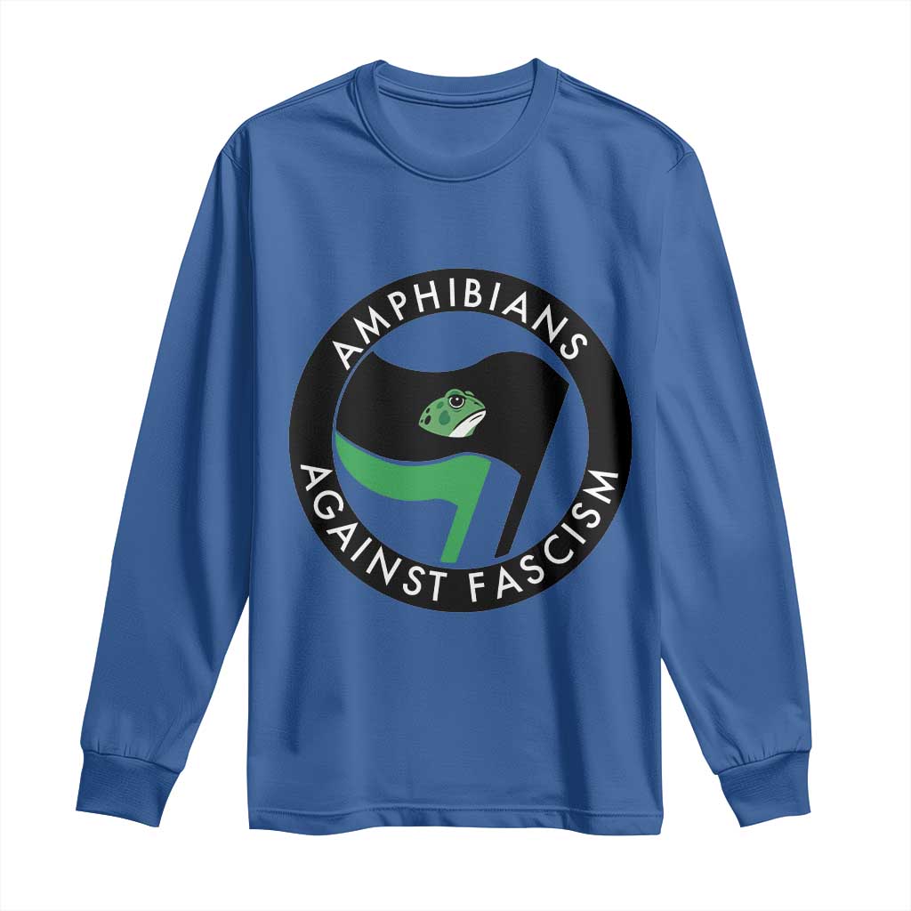 Amphibians Against Fascism Long Sleeve Shirt Anti-Fascist Frog Logo Portland Protest - Wonder Print Shop