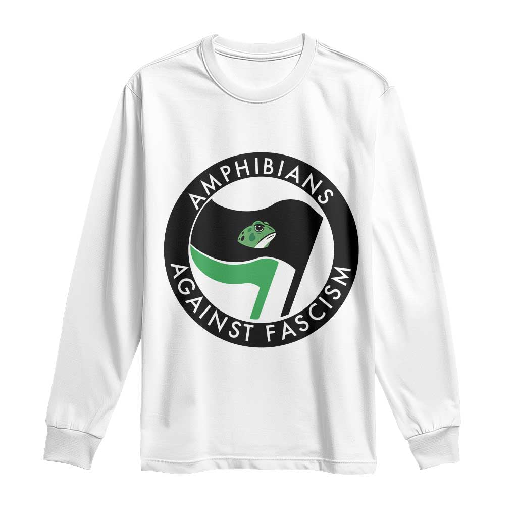Amphibians Against Fascism Long Sleeve Shirt Anti-Fascist Frog Logo Portland Protest - Wonder Print Shop
