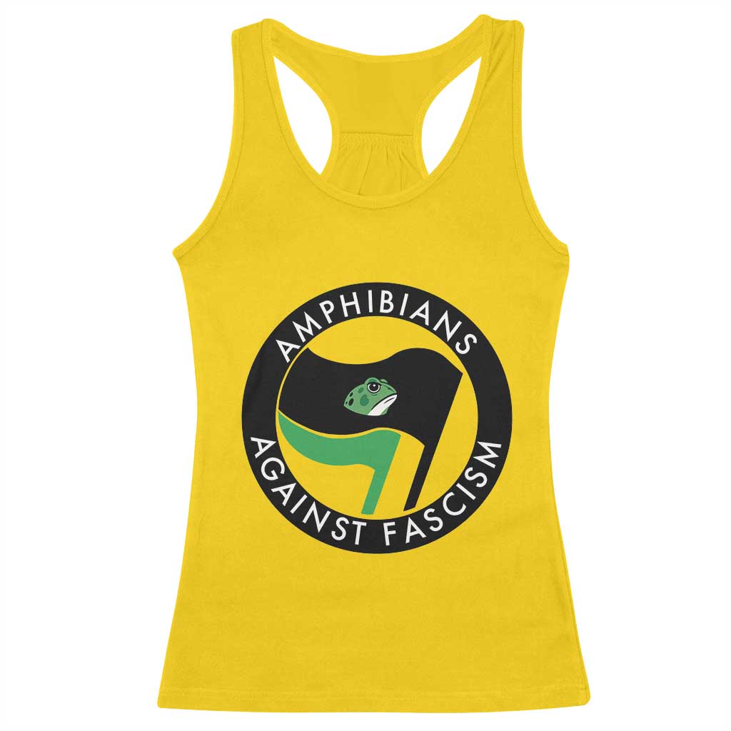 Amphibians Against Fascism Racerback Tank Top Anti-Fascist Frog Logo Portland Protest - Wonder Print Shop