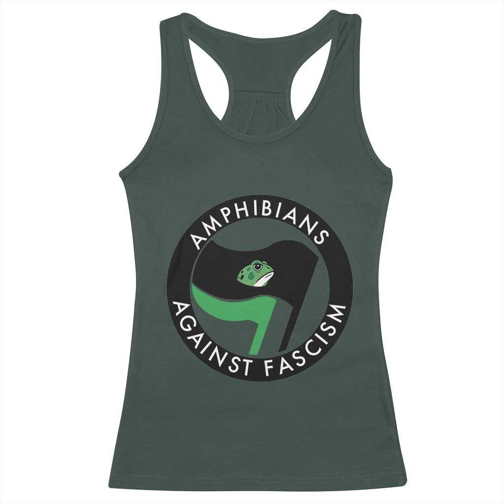 Amphibians Against Fascism Racerback Tank Top Anti-Fascist Frog Logo Portland Protest - Wonder Print Shop