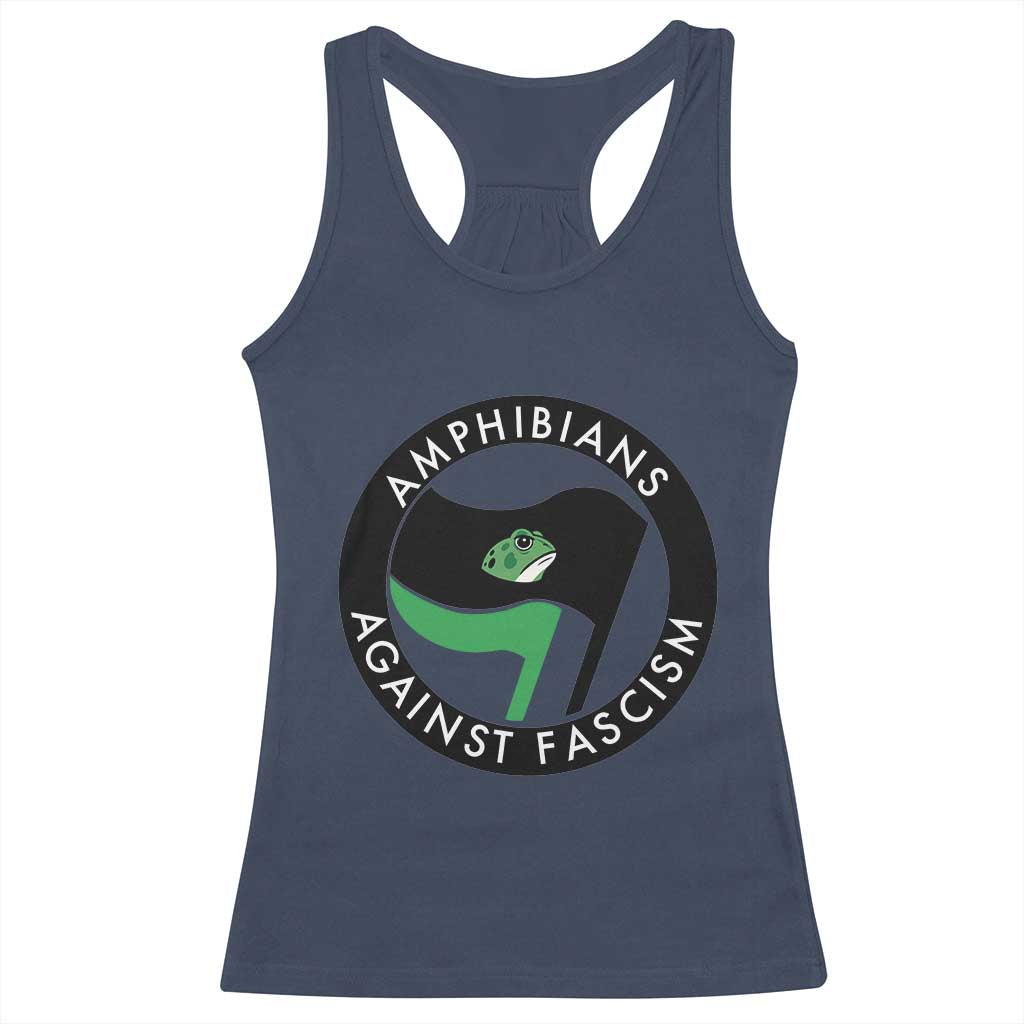 Amphibians Against Fascism Racerback Tank Top Anti-Fascist Frog Logo Portland Protest - Wonder Print Shop