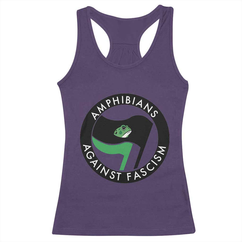 Amphibians Against Fascism Racerback Tank Top Anti-Fascist Frog Logo Portland Protest - Wonder Print Shop