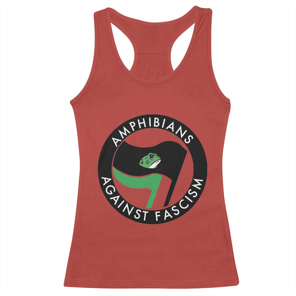 Amphibians Against Fascism Racerback Tank Top Anti-Fascist Frog Logo Portland Protest - Wonder Print Shop