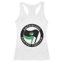 Amphibians Against Fascism Racerback Tank Top Anti-Fascist Frog Logo Portland Protest - Wonder Print Shop
