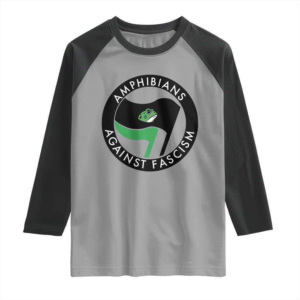 Amphibians Against Fascism Raglan Shirt Anti-Fascist Frog Logo Portland Protest - Wonder Print Shop