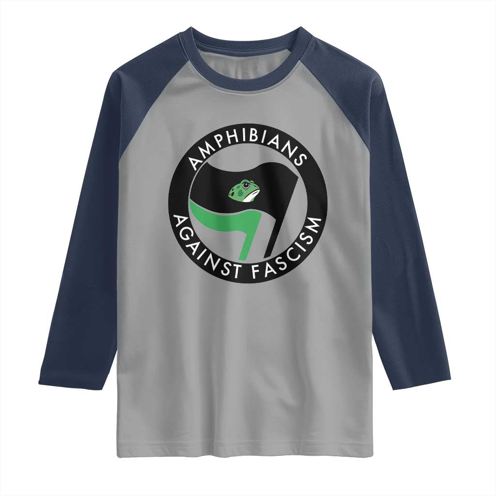 Amphibians Against Fascism Raglan Shirt Anti-Fascist Frog Logo Portland Protest - Wonder Print Shop