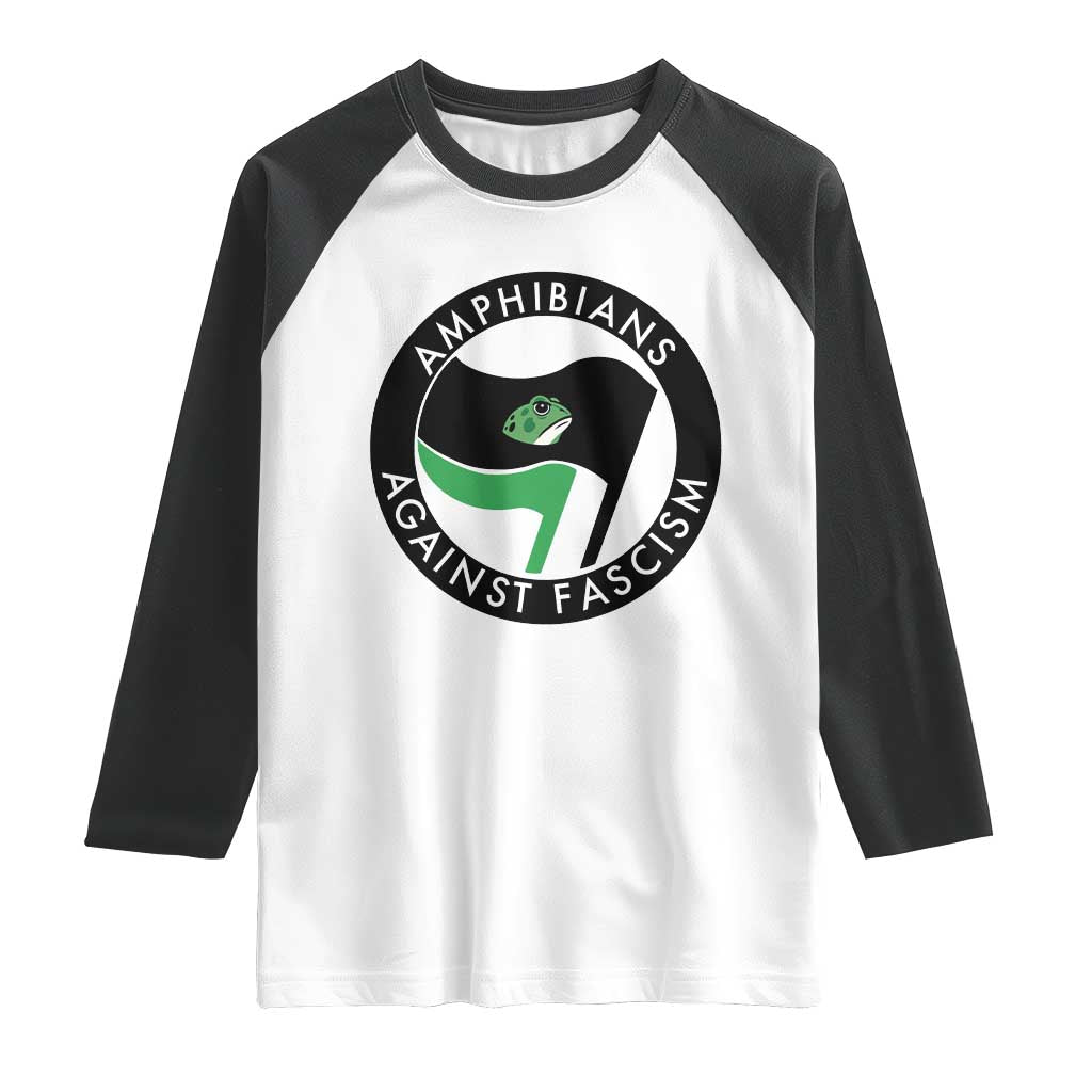 Amphibians Against Fascism Raglan Shirt Anti-Fascist Frog Logo Portland Protest - Wonder Print Shop