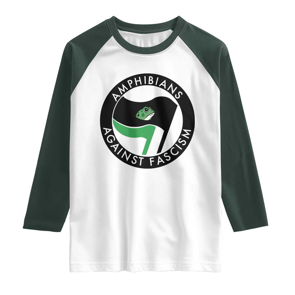 Amphibians Against Fascism Raglan Shirt Anti-Fascist Frog Logo Portland Protest - Wonder Print Shop