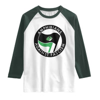 Amphibians Against Fascism Raglan Shirt Anti-Fascist Frog Logo Portland Protest - Wonder Print Shop